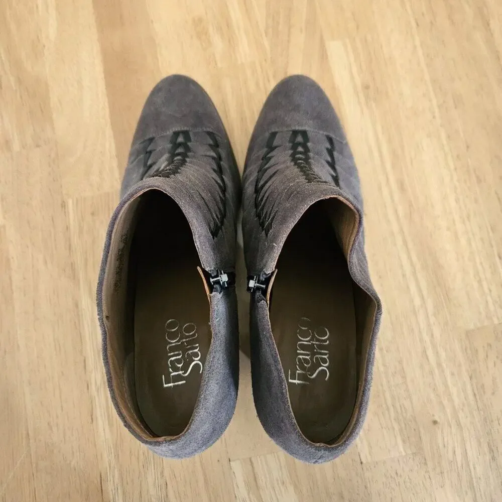 Franco Sarto Dean Heeled Bootie Ankle Boot Shootie - Grey - size 8.5M - EUC